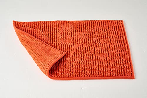 Yamafoo Chenille Bathroom Rug, Soft Shaggy And Comfortable Bath Rug, Fashionable And Presentable Bath Mat, Fast Drying And Anti-Slip, Easy To Clean, Perfect For Bathroom, Entrance...(Orange) #TOP4
