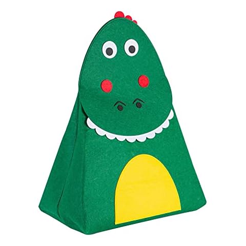 Tiny Dining 1x Children's Dinosaur Laundry Basket With Hanging Loop Multifunctional Kids Clothes Toy Storage Bedroom Basket Cover