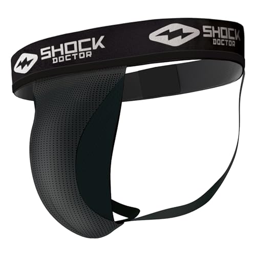 Shock Doctor Athletic Supporter with Cup Pocket, Jock Strap Protection, (Cup Not Included), Black, Adult: Large by Shock Doctor - Used condition - US$11.89