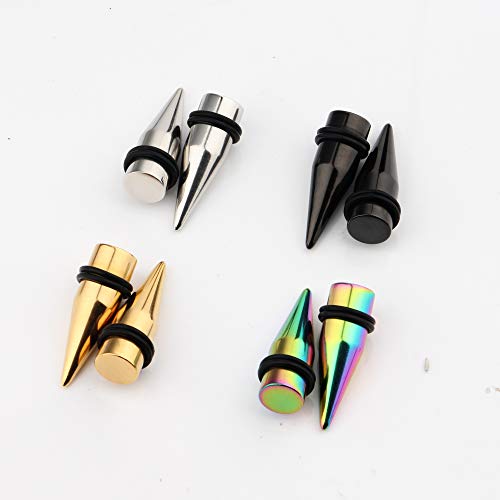 9mm 11mm Ear Gauges Plugs Tunnels Taper Stretching Kit Stainless Steel Expander Piercing Jewelry with O-ring 2 Pairs2