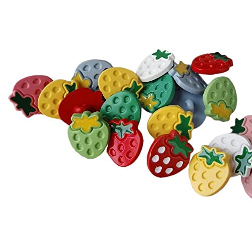 Baoqiu 36Pcs Nylon Sewing Buttons Assorted Colors 2/3 Inch 17Mm Plastic Buttons For Arts & Crafts Decoration Collections One Hole Sewing Craft Strawberry Buttons Favorite Findings Basic Buttons #TOP2