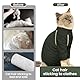 Katzinst Katzenpullover,Katzenbekleidung aus Klebrigem Fell mit Reißverschlüssen,Katzenpyjamas, 4-beinige Katzenbekleidung, Vorbeugung von Haarausfall,Katzenbody Langarm, (Grün,L)
