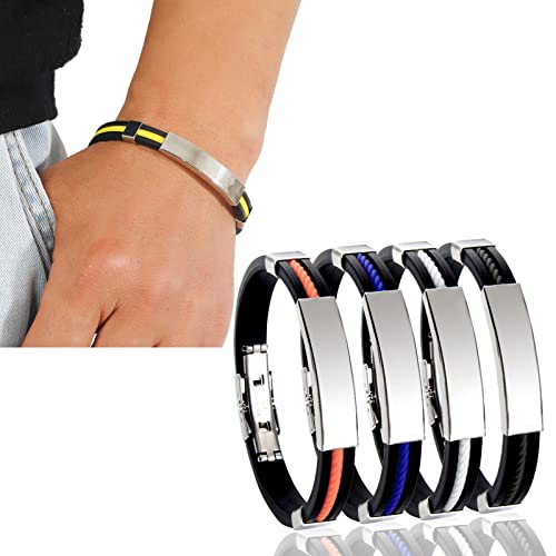 Yaepoip 5 Pieces Therapeutic ION Titanium Wristband, Oveallgo Apus Ion Therapeutic Lympunclog Titanium Wristband, Apus Ion Therapeutic Lympunclog Titanium Wristband