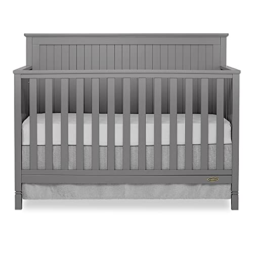 Image of Dream On Me Alexa 5 in 1 Convertible Crib in Storm Grey, Greenguard Gold Certified