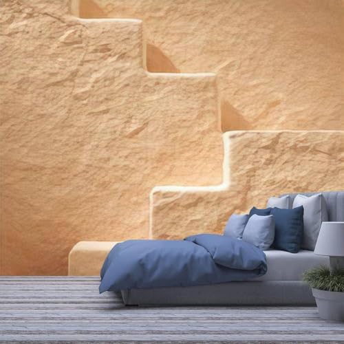 Sticker mural 3D grand format papier peint escalier pierre amovible - 2