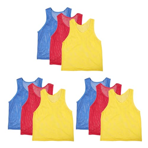 Chaleco de entrenamiento transpirable para fútbol y baloncesto de adultos, pack de 9 piezas