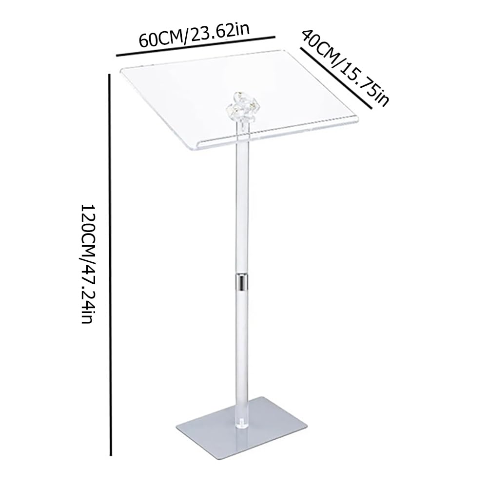 Regolabile Acrilico Music Stand per Chiesa Matrimonio Votazione Supporto Concerto Performance Holder Ristorante Reception Display Chiaro Leggerns E Podio