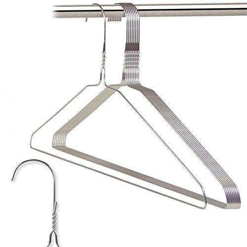 Accessory Shop Ltd 50 - Perchas de Alambre de Metal Plateado para Ropa, Pantalones, Barra de 40 cm, Camiseta