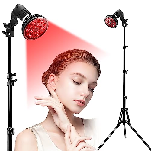 Aumtrly Red Light Therapy Lamp for Body and Face Use, 660nm Red Light and 850nm Near Infrared Light Combo, 36W Red Light Therapy Device with Stand (15-61in)