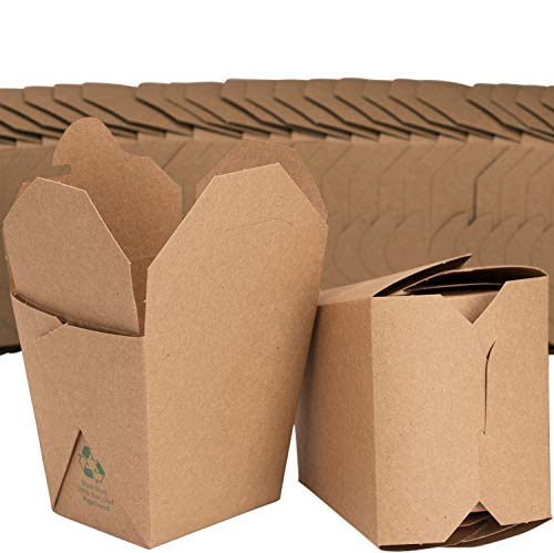 100% Recyclable 16oz Brown Chinese Take Out Boxes 50pk. Leakproof Greaseproof To-Go Containers For Restaurant Event Parties Food Service. Best Value Bulk Pack Microwaveable and Stackable Meal Pails. by Avant Grub - Used condition - US$14.60
