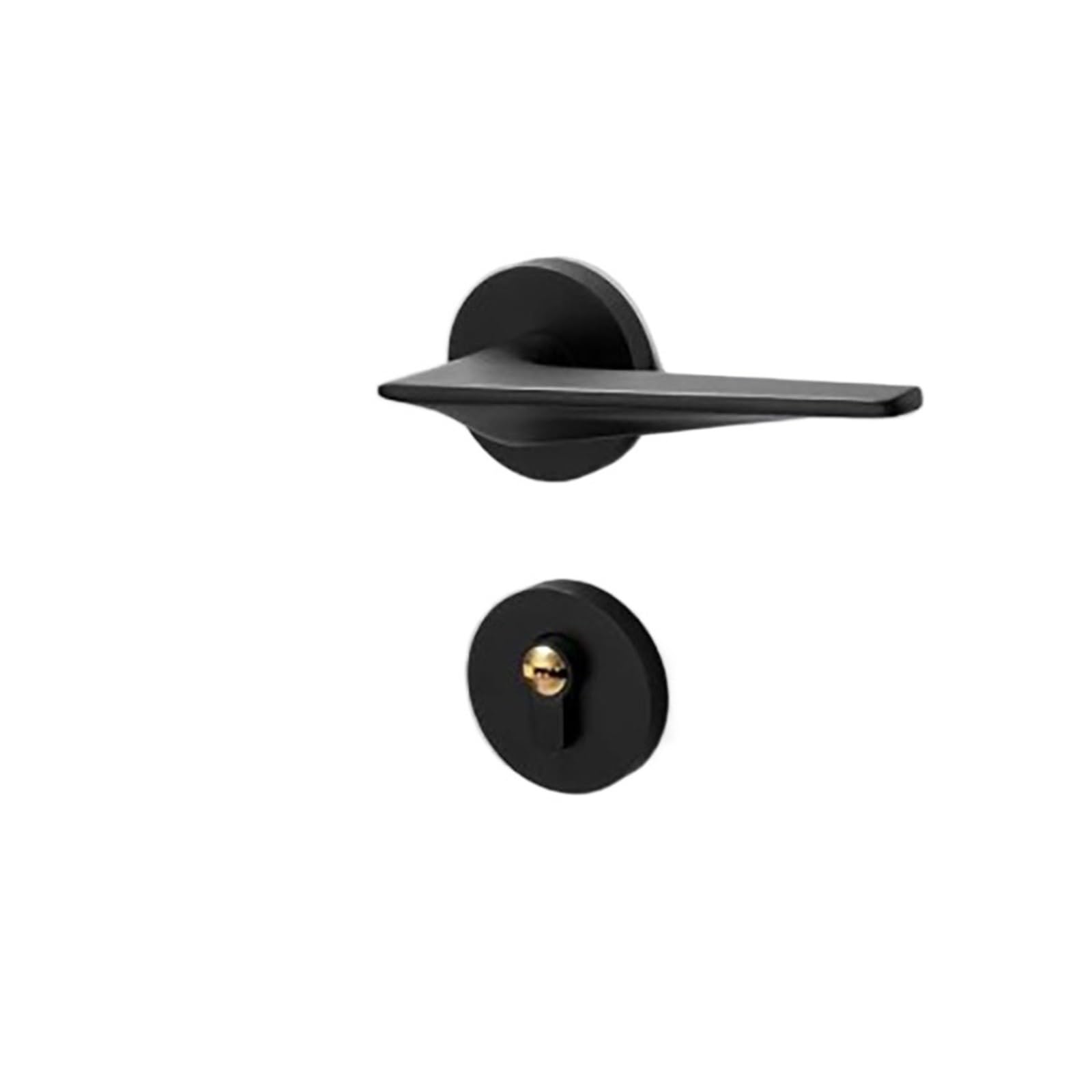 NYRXRYTCA Door Lock Indoor Bedroom Door Lock Silent Magnetic Lock Simple Split Wooden Door Lock Black Door Handle(Yahei)