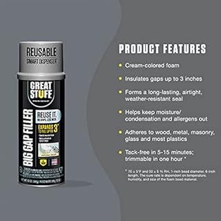 Great Stuff 99108860 Smart Dispenser Big Gap Filler, Cream
