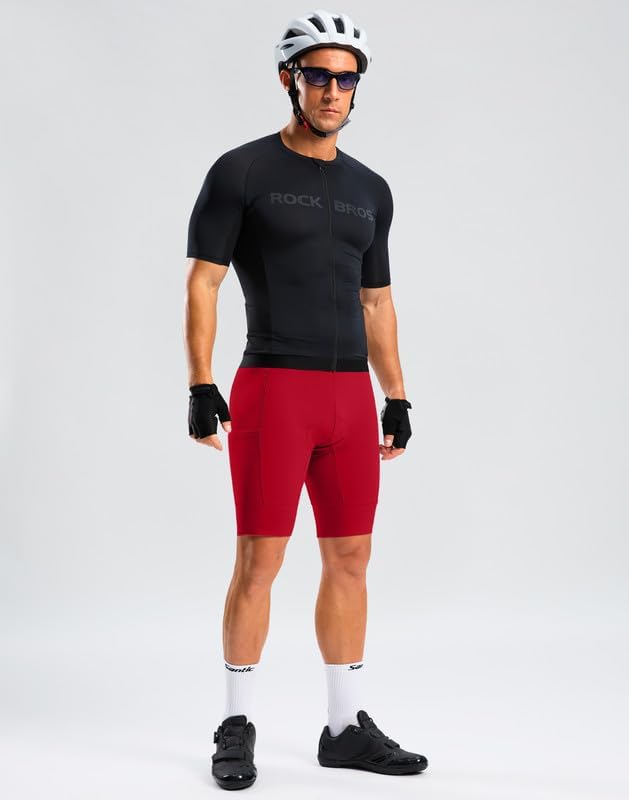 Bikewa Men's Bike Shorts 4D Padded Cycling Shorts for Men Road Riding Biking Bicycle Zipper Pockets - Image 3