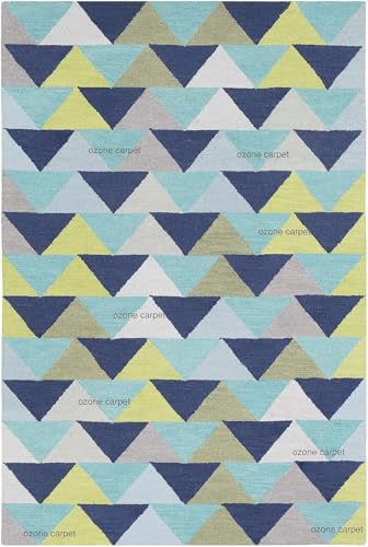 Image of Hand Tufted Wool Carpets Anti Shedding Rug Modern Carpets for Living Room Size 6x8 Feet