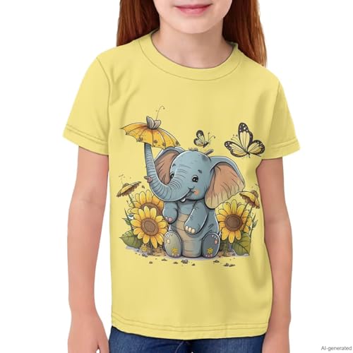 Image of WELLFLYHOM Kids Tshirts Girls Boys Short Sleeve Crewneck Tees Shirts Casual Sport Pullover Tops Size 3-16 Years