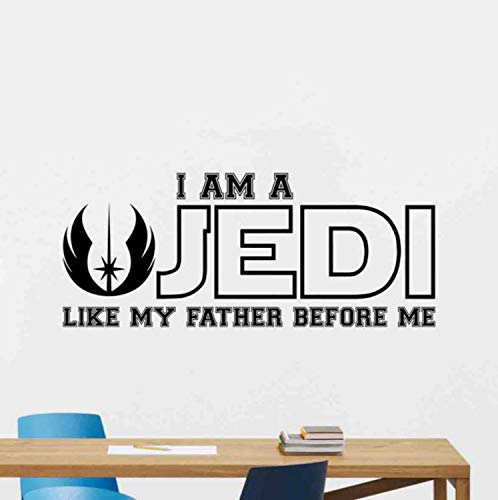 I am a Jedi Like My Father Before Me Wall Decal Star Wars Quote Vinyl Sticker Sign Luke Skywalker Poster Movie Sign Cinema Gifts Game Room Theater Wall Decor Nursery Wall Art Baby Kids Room Mural 1042