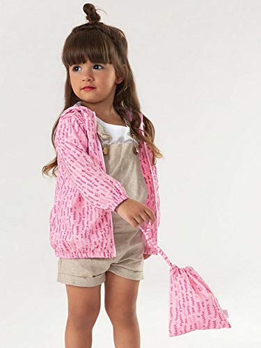 Jaqueta Infantil Up Baby Corta Vento Tecido e Tela Rosa