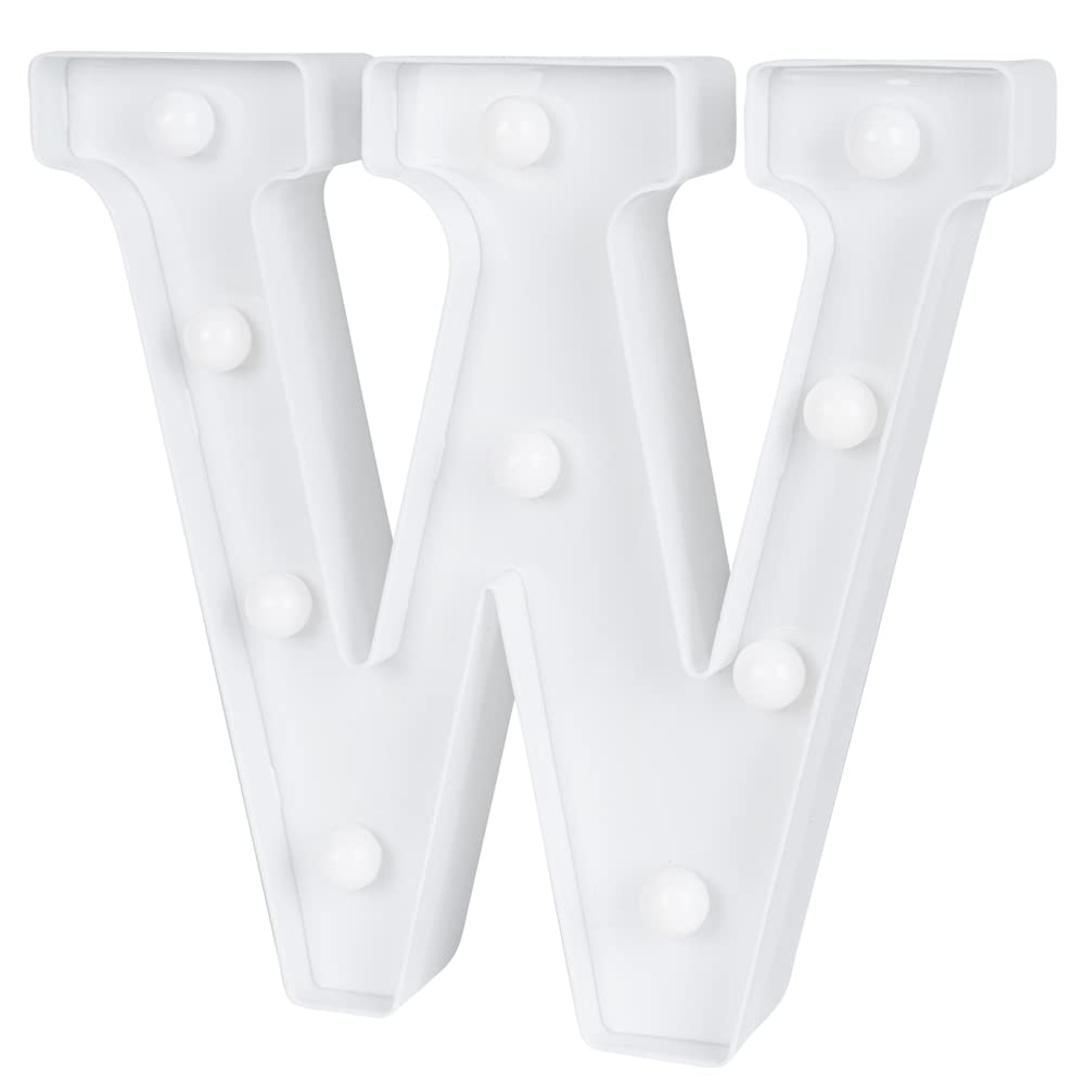 Illumify White LED Marquee Letter W Sign - 8 3/4" - 1 count box