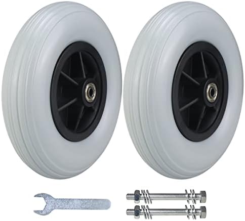 Wheelchair Caster/Wheels Assembly (Pair) 8 Inch Solid Tire Wheel, 8"x 2" (200x50) Front Wheel Replacement for Electric Wheelchairs
