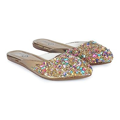 Juttigenics Present Footwear Women Multi Ethnic Embellished Punjabi Jutti Rajasthani Mojari's for Bridal &Girls Tradititonal Punjabi Style Jutti Modal No NF-41