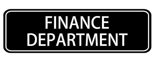 Cniaye Acrylic Sign 2837 Finance Department Acrylic Sign For Office Door Wall Home And Business, Easy To Mount Informative Plastic Sign With Symbols 8"" X 3"", Black