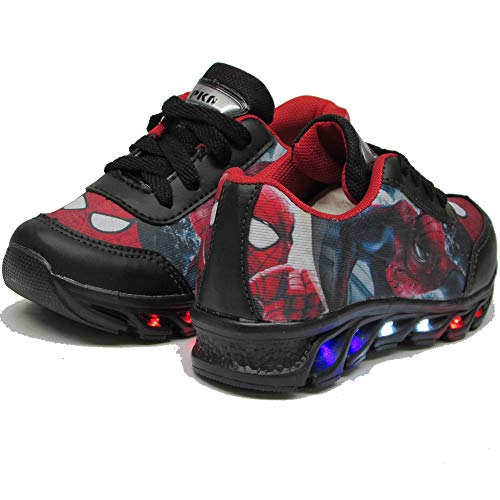 Tênis Infantil Pekeno Pé - 322ICC - Homem Aranha Com 6 Leds Tamanho:28