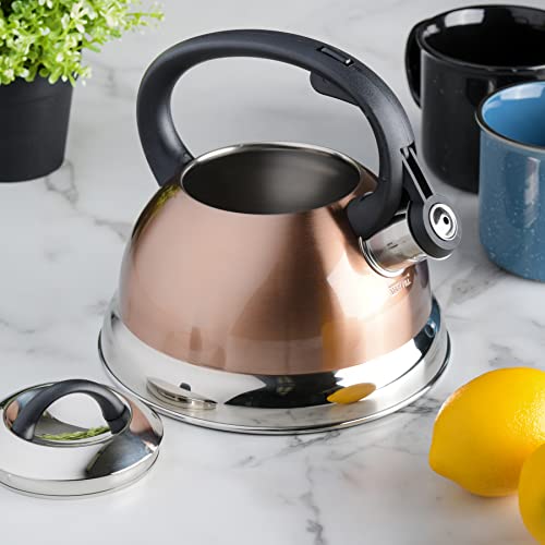 Mr. Coffee Flintshire 1.75-Quart Stainless Steel Whistling Tea Kettle with Nylon Handle – Copper Finish Stove-Top Kettle for Boiling Water by Mr. Coffee - Image 6