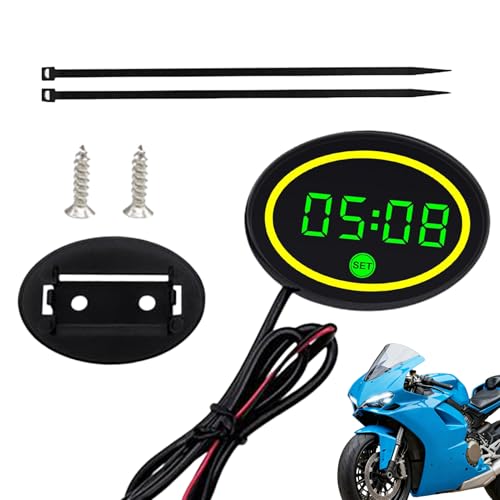 Reloj para Moto,Pantalla LED Impermeable | Medidor De Voltaje Y Temperatura para Motocicleta | para Mujeres Adolescentes Entusiastas del Ciclismo Trayectos Urbanos Rutas Cortas Y