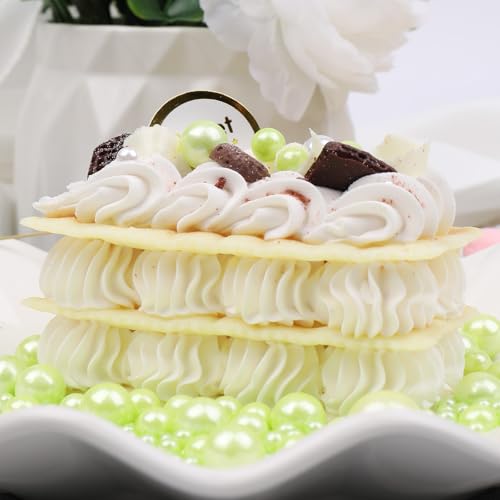 Image of Green Sprinkles for Cake Decorating, 130g /4.6oz Edible Light Green Pearl Sprinkles Mix, Sugar Candy Pearls for Baking, Cookie Decorations and Cupcake Toppings, Wedding Party Supplies