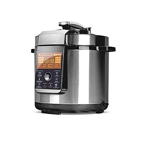 gridinlux® | Olla Eléctrica Programable Multifunción | 14 Programas | Capacidad 6L | Función de Freir | Táctil | Sistema de Seguridad | Incluye Accesorios y Recetario. Cocina Fácil