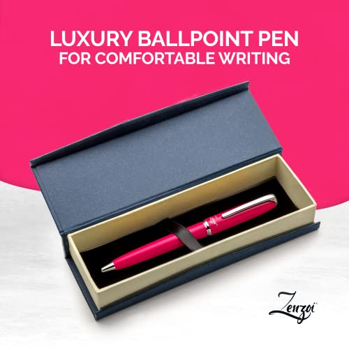 Zenzoi Pink Ballpoint Pen Set. Luxury Ballpoint Pen With Black Ink Schmidt Refill - 0.7 Mm. Nice Pens For Women Or Men. High End Pen Gift Box Ideal For Journaling, Writing, Sketching (Pink) #TOP5