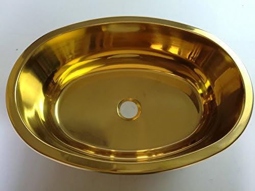 JZ RV Caravan Boat SS Golden Oval Hand Wash Basin Sink 390270130mm GR-518