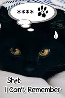 Sh*t I Can't Remember: The Personal Internet Address & Password Logbook | Username & Password Keeper Book Journal with Alphabetized Tabs (Black Cat Cover) (Funny Animal Password Book 6x9)