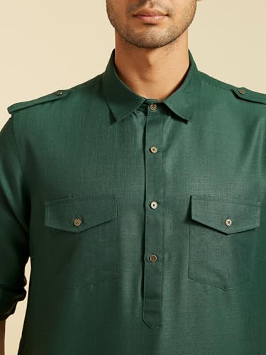 Image of DIWAS BY MANYAVAR Men's Art Silk Solid Pathani Kurta (1pc)