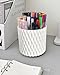 Lebenrich Rotating Pen Holder for Desk, 5 Slots Unique White Desk Organizer Easthetic Desktop Supplies and Accessories for Women Girls, Pencil Cup Caddy for Office Home Art Supply