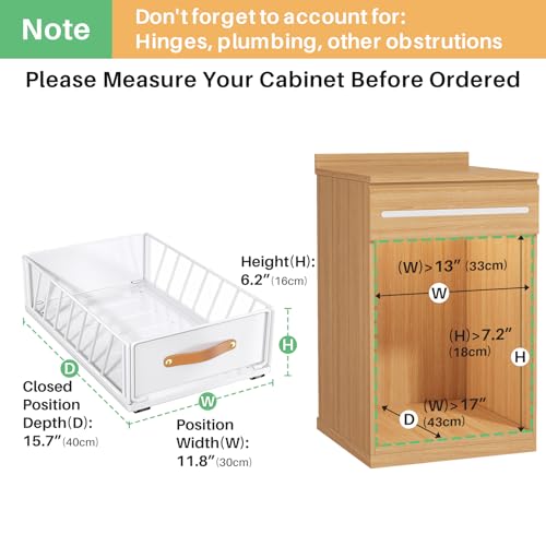 Pull-out-Cabinet-OrganizerHeavy-Duty-Slide-out-Pantry-Shelves-Drawer-Storage-with-Adhesive-Nano-FilmSliding-Mesh-Cabinet-Basket-with-Handle-for-Kitchen-Bathroom-Home-118W-X-157D-X-62HWhite