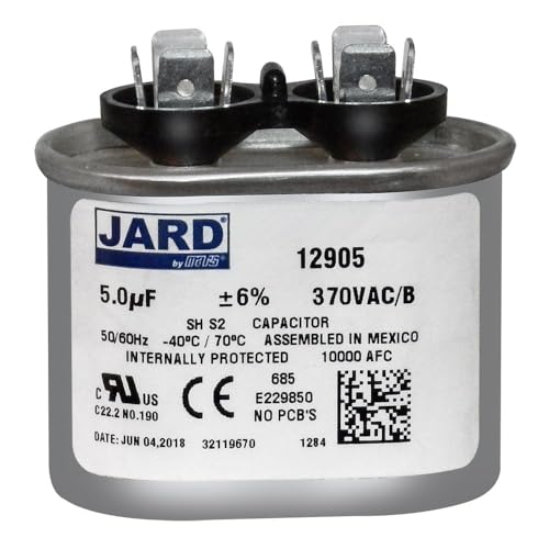 MARS - Motors & Armatures 12905 370V Oval 5 Micro-Farads Motor Run Capacitor