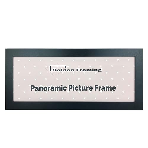 Panoramic Sizes Picture Frames Photo Frames Modern Poster Frame Black White (Black, 12x5 inch)