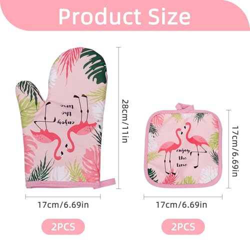 2 Flamingo-Topflappen, 2 Flamingo-Topflappen, Kochhandschuhe, Backhandschuhe, Topflappen Und Ofenhandschuhe, Flamingo-Geschenke