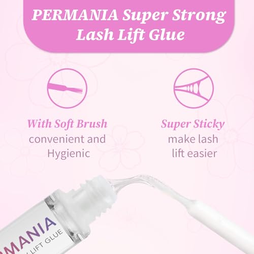 PERMANIA Wimpernlifting Set, Lash Lifting Set, Tuben Design | Pflegende Formel, 2-in-1-Wimpernwelle und Augenbrauenlaminierung, mit Silikon Augenpads, für den Salon oder zu Hause