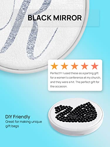 Getinbulk Compact Mirror Bulk, Small Pocket Makeup Round Mirror Double-Sided 1X/3X Magnifying Pu Leather (White, 2.7 Inches) #TOP4