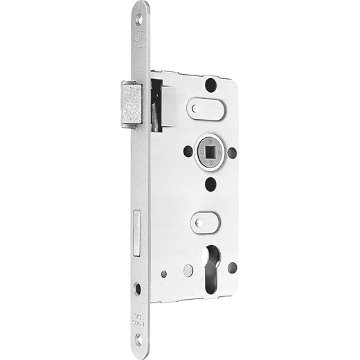Bks Cerradura De Embutir Para Puerta De Habitación Pzw 18/55/72/8Mm Din Izquierda Aluminio Acabado Plata Clase Angular 2, Cerradura Puerta Metalica