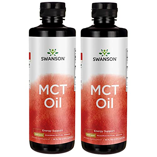 Swanson 100% Pure Mct Oil Pharmaceutical Grade 16 fl Ounce (1 pt) (473 ml) Liquid (2 Pack)