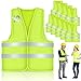 Produktbild Mkitnvy Warnwesten Auto 10 STK, Warnweste Pannenweste Warnwesten Neongelb Sicherheitsweste Westen Auto, Weste Neongelb Reflektierend High Visibility Vest für Autofahrern Fahrern Arbeitskräften