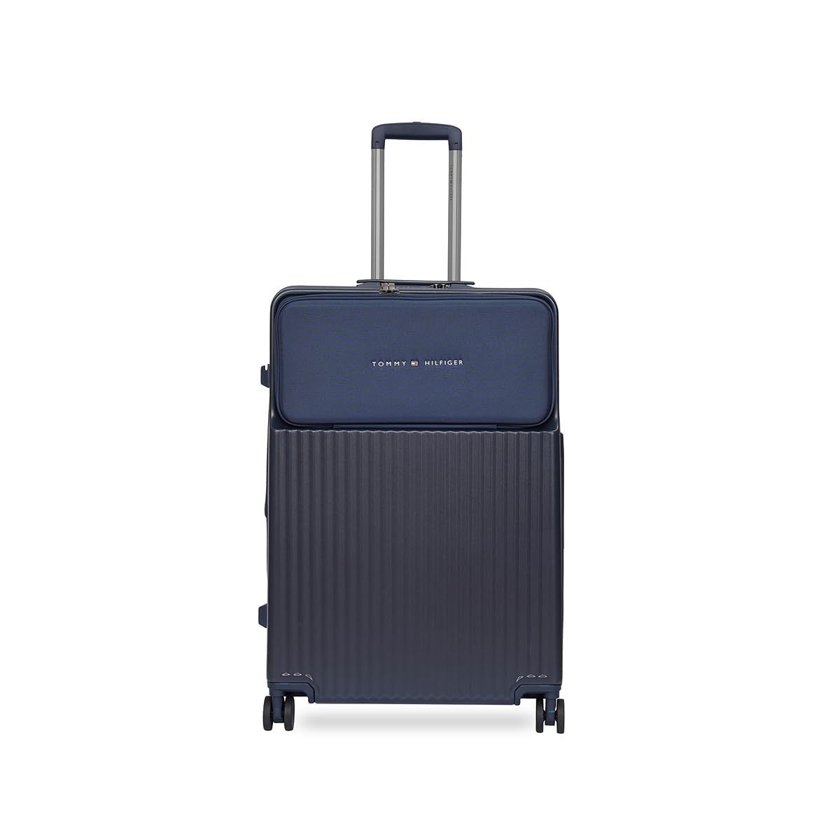 Pittsburg Unisex Hard Luggage - Navy 80CM Large Suitcase | Polycarbonate | Dual TSA Concealed Lock | 104 LTR Capacity | 2 Compartment | Water Resistant | 15 Inch Laptop Sleeve-image-11