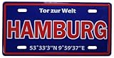 Größe ca. 12 x 6 x 0,3 cm Souvenir Magnet Tor zur Welt Hamburg 12 x 6 cm Kühlschrankmagnet Maritim Deko GDZS 15