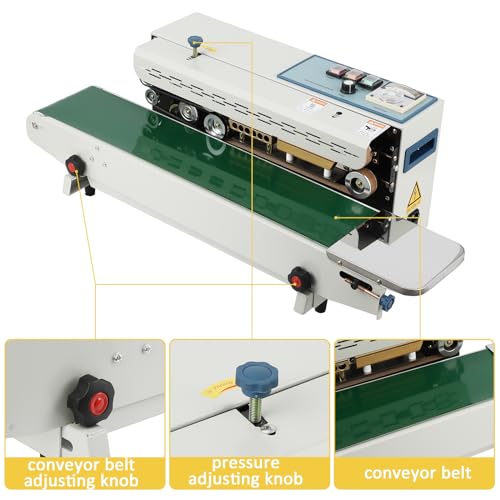 Garvee Continuous Band Sealer with Fr-900 Automatic Horizontal Band Sealer 110v, Temperature Control, Commercial Pp Aluminum Foil Pvc Plastic Bag Band Sealing Machine, 33 in x15 in x11 in by Garvee - Used condition - Image 8