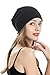 ZLYC Women Fashion Knit Slouchy Beanie Hat Thin Stretch Skull Caps (Solid Black)
