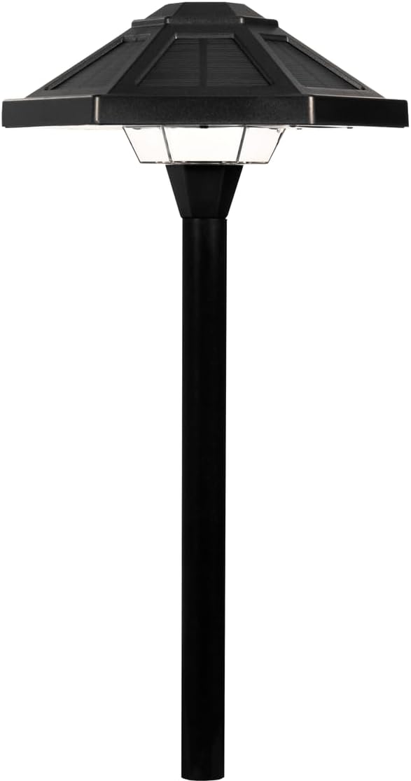 Solar Path Light (Black) for Outdoor Lighting on Walkway, Garden, Patio or Driveway