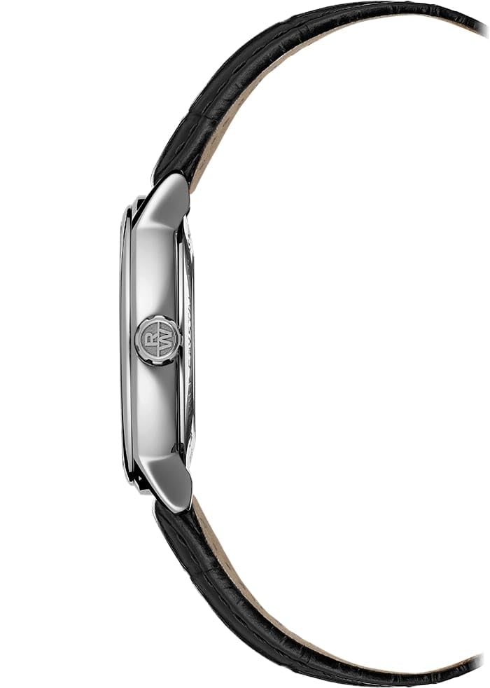 RAYMOND WEIL Maestro Men's Automatic Watch, Grey Dial, Indexes, Small Seconds, Stainless Steel Case, Genuine Black Leather Strap, 39.5mm (Model: 2238-STC-60001)3